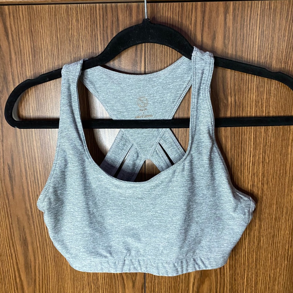 Shape‎ Sports Bra Womens Small Grey Heathered Strappy Racerback Activewear